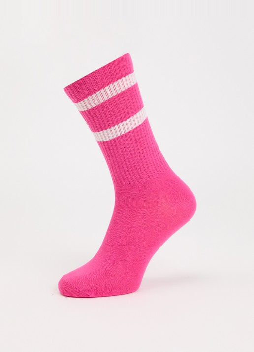 Bellerose Vanmo sokken in katoenblend met logo - detail fuchsia