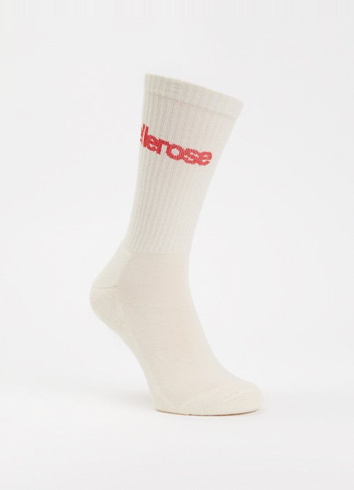 Bellerose Vem sokken in katoenblend met logo - voorkant gebroken wit