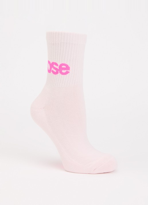 Bellerose Vemho sokken in katoenblend met logo - voorkant 2 lichtroze