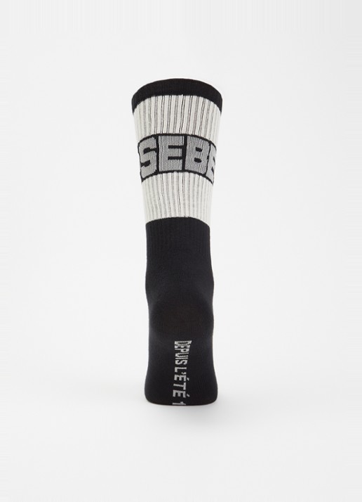 Bellerose Vite sokken in katoenblend met logo - voorkant 3 zwart