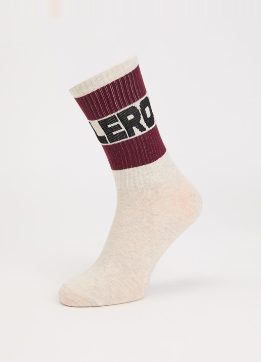 Bellerose Vite sokken in katoenblend met logo - detail 3 bordeauxrood