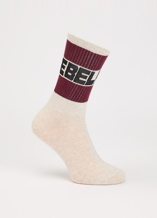 Bellerose Vite sokken in katoenblend met logo - voorkant bordeauxrood