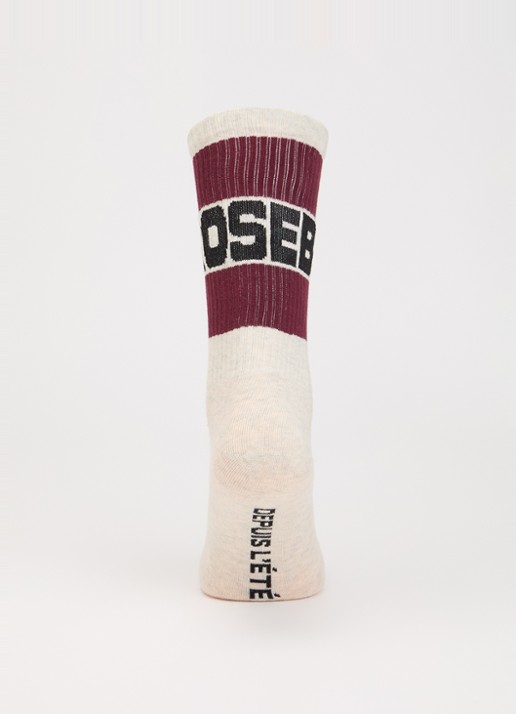 Bellerose Vite sokken in katoenblend met logo - voorkant 2 bordeauxrood