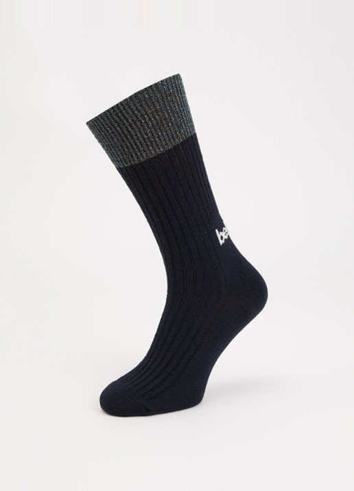 Bellerose Vocam sokken in wolblend met glitter - detail 3 donkerblauw