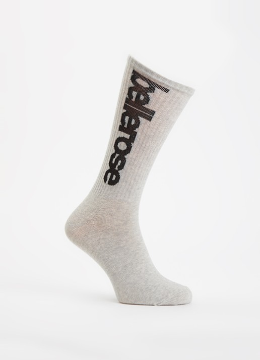 Bellerose Vroum sokken in katoenblend met logoprint - voorkant grijsmele