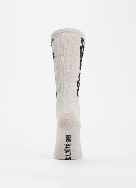 Bellerose Vroum sokken in katoenblend met logoprint - voorkant 2 grijsmele