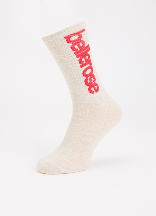 Bellerose Vroum sokken in katoenblend met logoprint - detail creme