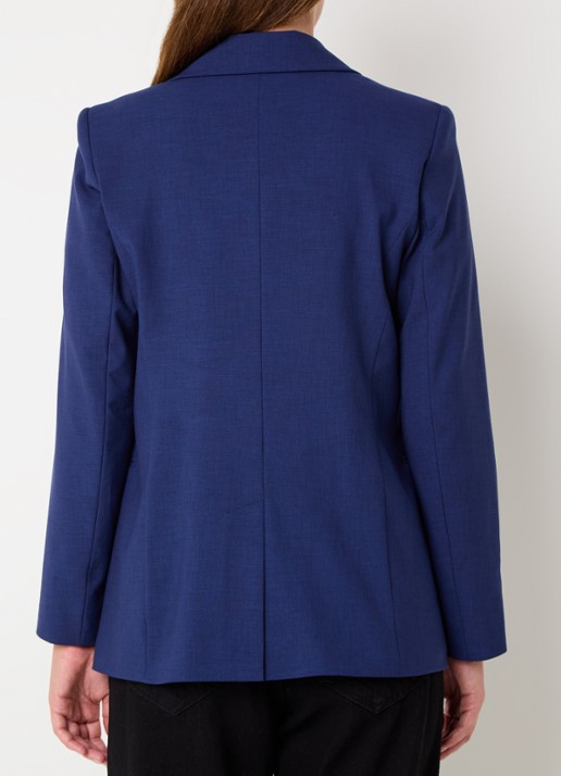 Benetton Blazer met paspelzakken en schoudervulling - achterkant donkerblauw