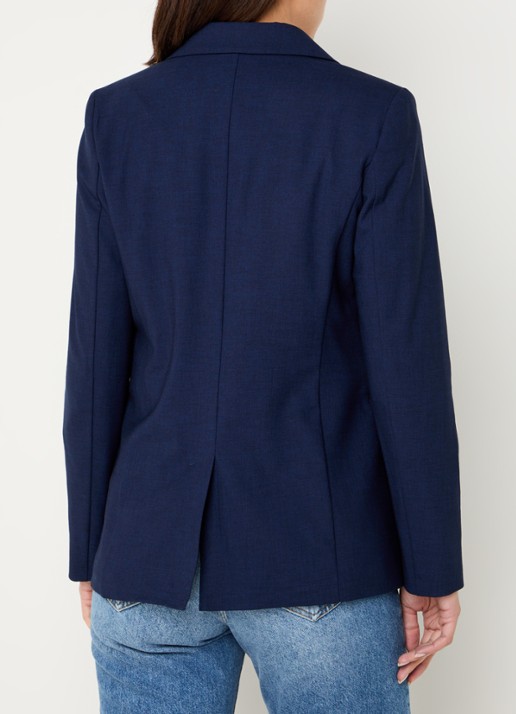 Benetton Blazer met paspelzakken en schoudervulling - achterkant 2 donkerblauw