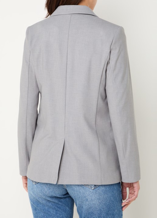 Benetton Blazer met paspelzakken en schoudervulling - achterkant grijs