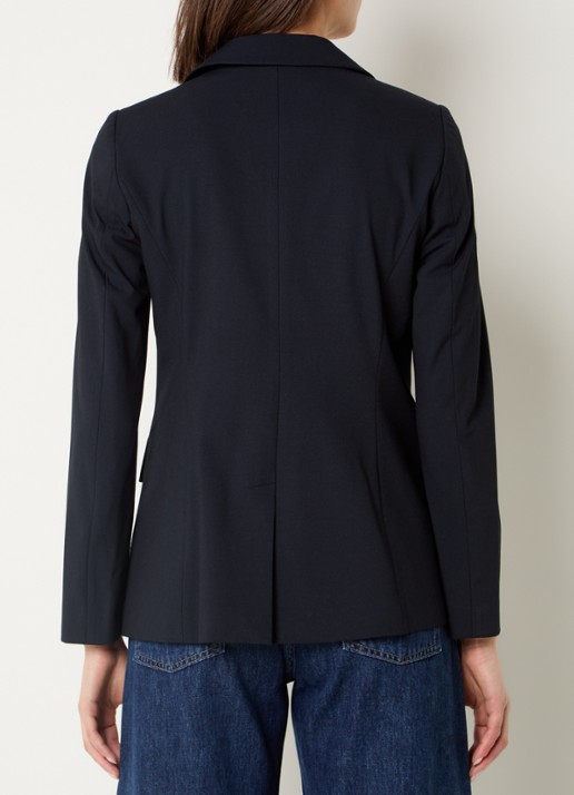 Benetton Blazer met schoudervulling en steekzakken - achterkant donkerblauw