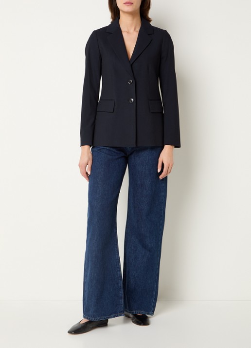 Benetton Blazer met schoudervulling en steekzakken - voorkant 4 donkerblauw