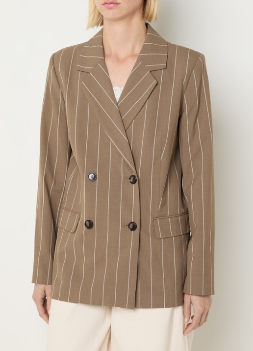 Benetton Blazer met streepprint en klepzakken