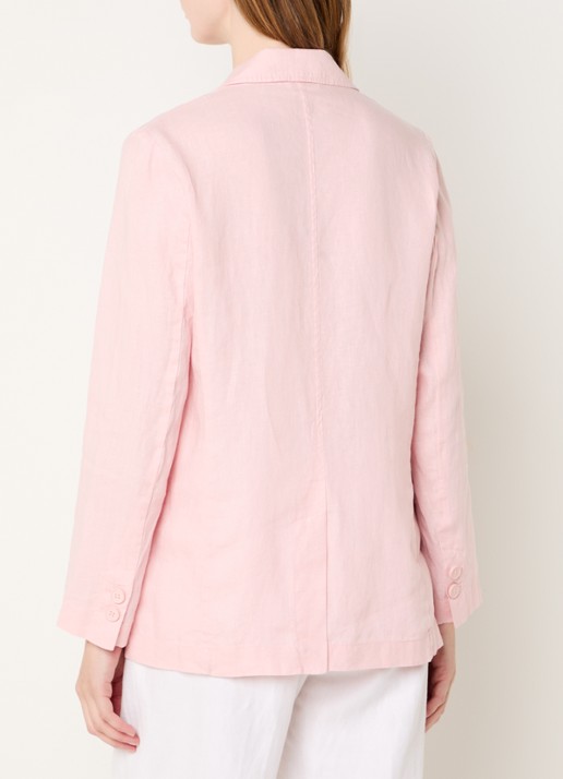 Benetton Blazer van linnen met klepzakken - achterkant 3 roze