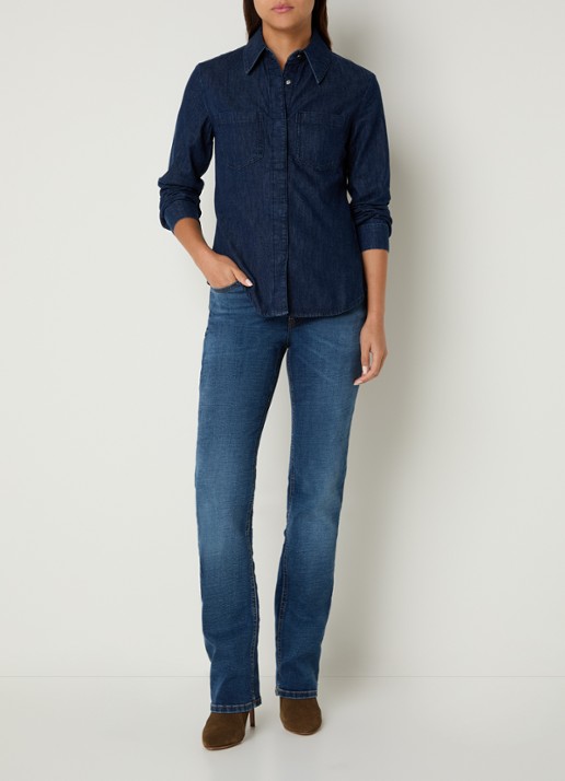 Benetton Blouse met borstzakken - voorkant 2 indigo