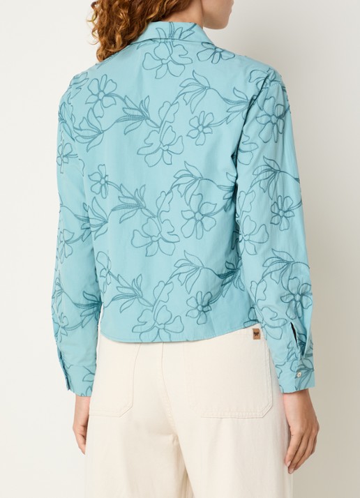 Benetton Blouse met broderie en kraag - achterkant 4 zeegroen