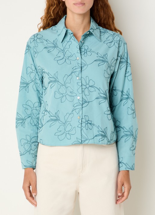 Benetton Blouse met broderie en kraag
