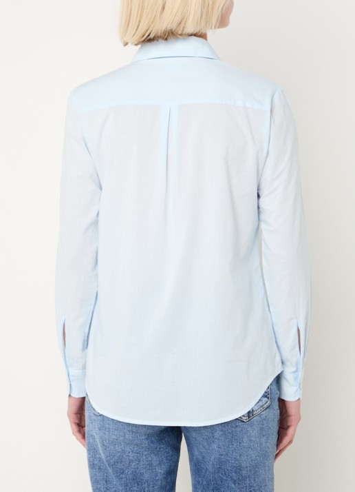 Benetton Blouse met kraag - achterkant 4 lichtblauw
