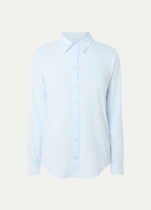 Benetton Blouse met kraag - voorkant lichtblauw