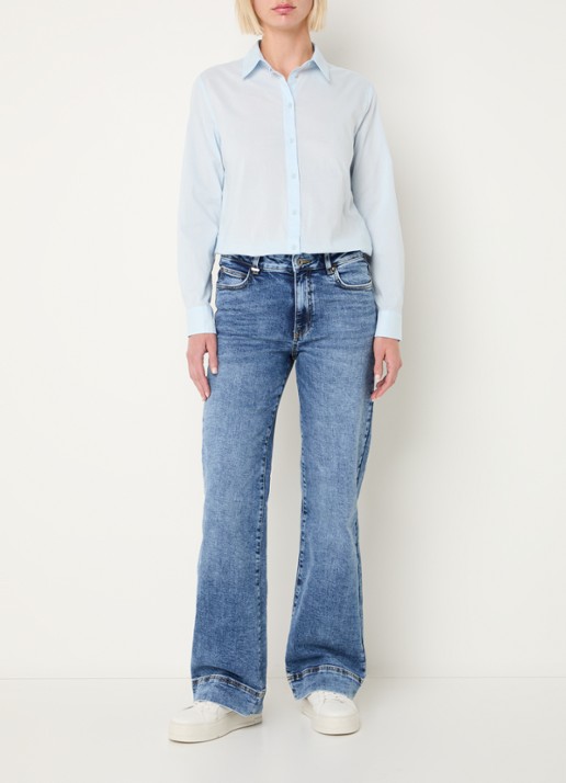 Benetton Blouse met kraag - voorkant 2 lichtblauw