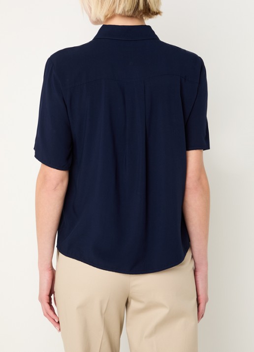 Benetton Blouse met kraag - achterkant 4 donkerblauw