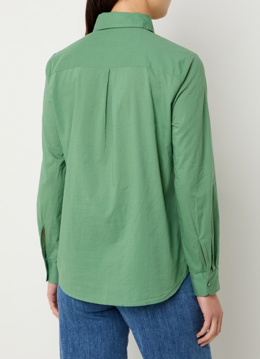Benetton Blouse met kraag - achterkant olijfgroen