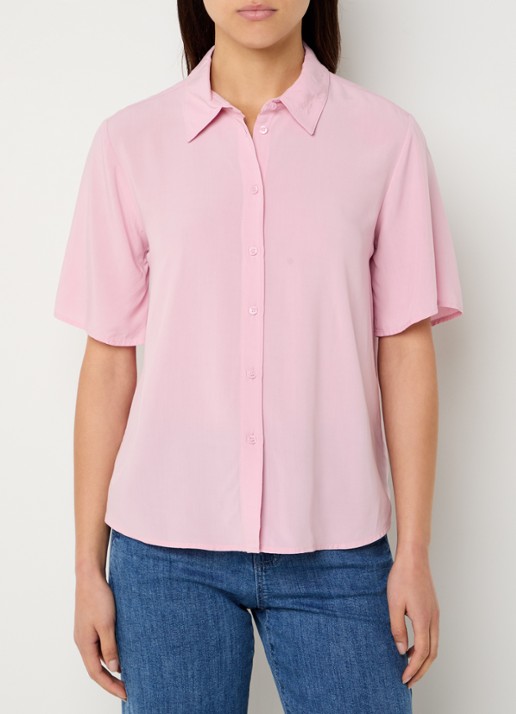 Benetton Blouse met kraag - detail 3 lichtroze
