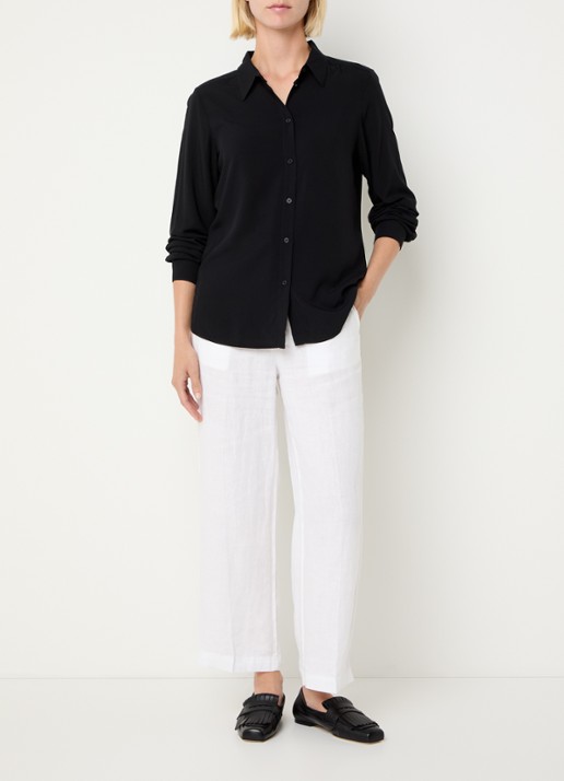 Benetton Blouse met kraag  - voorkant 3 zwart