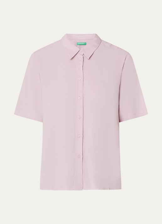 Benetton Blouse met kraag - voorkant 3 roze