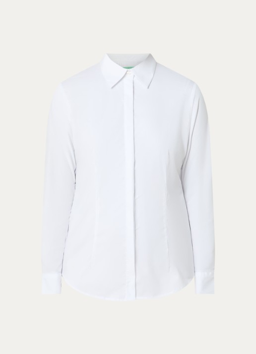 Benetton Blouse met kraag - voorkant 2 gebroken wit