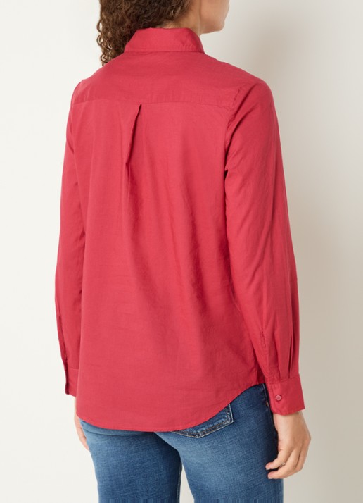 Benetton Blouse met kraag - achterkant koraalrood