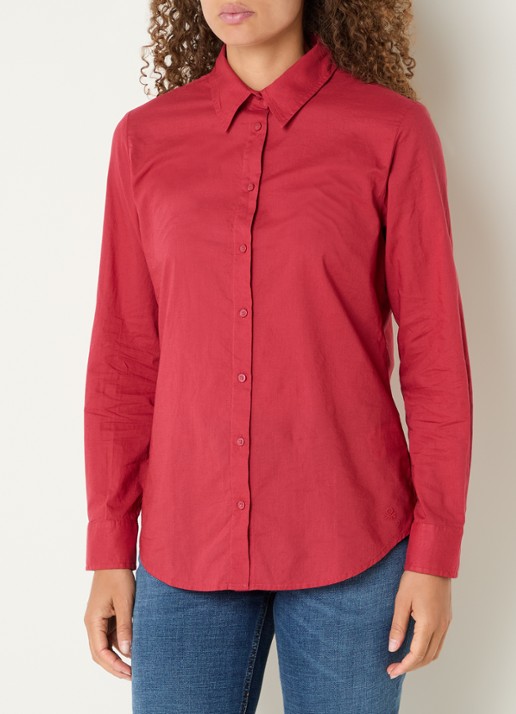 Benetton Blouse met kraag - detail 4 koraalrood