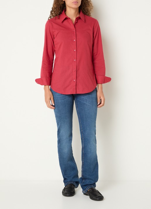 Benetton Blouse met kraag - voorkant 3 koraalrood