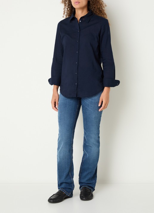 Benetton Blouse met kraag - voorkant 2 donkerblauw