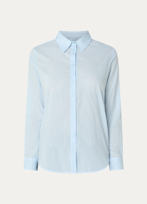 Benetton Blouse met kraag - voorkant blauwgrijs
