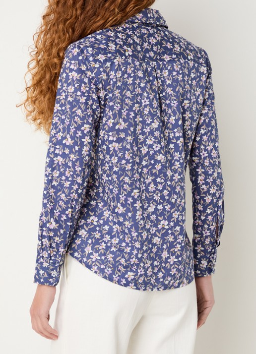 Benetton Blouse met print - achterkant kobaltblauw