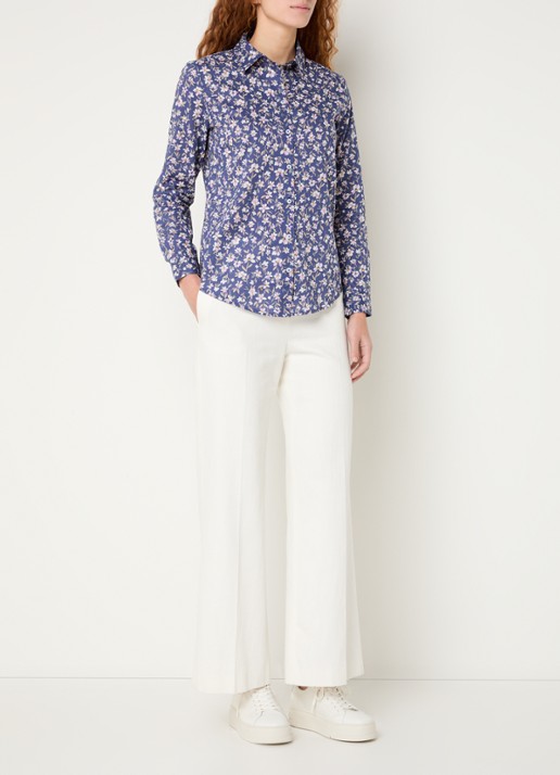 Benetton Blouse met print - voorkant 3 kobaltblauw