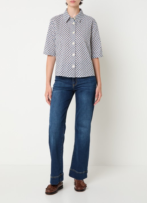 Benetton Blouse met print - voorkant 4 wit