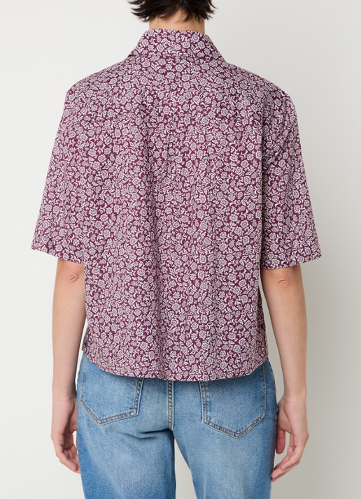 Benetton Blouse met print - achterkant 4 bordeauxrood