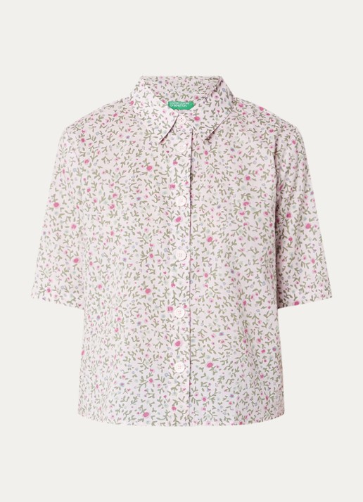 Benetton Blouse met print - voorkant 2 lichtroze