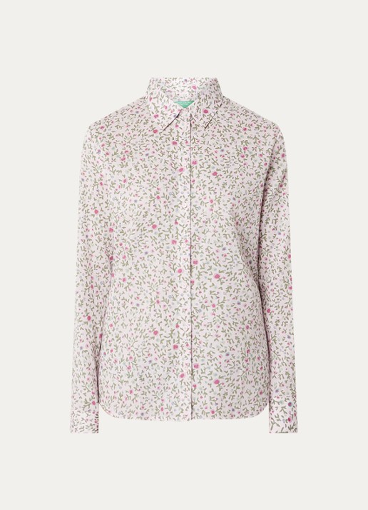 Benetton Blouse met print - voorkant 2 lichtroze
