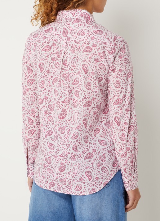 Benetton Blouse met print - achterkant donkerrood