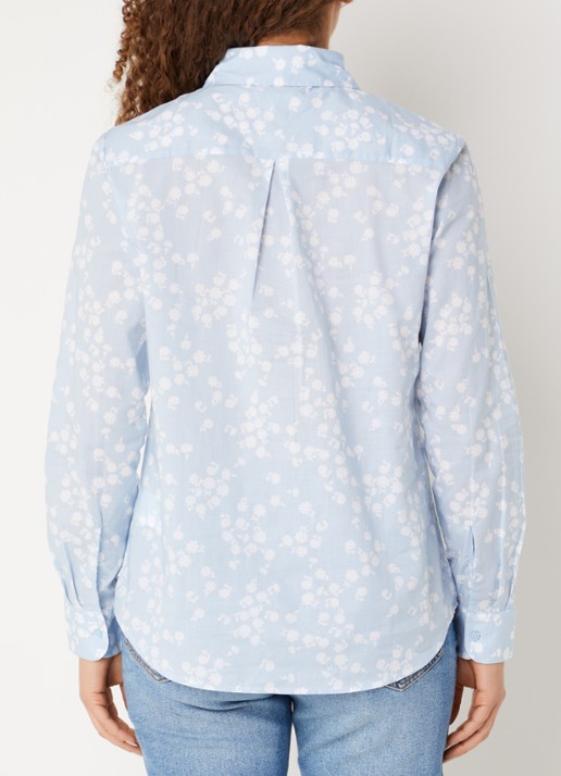 Benetton Blouse met print - achterkant 3 lichtblauw