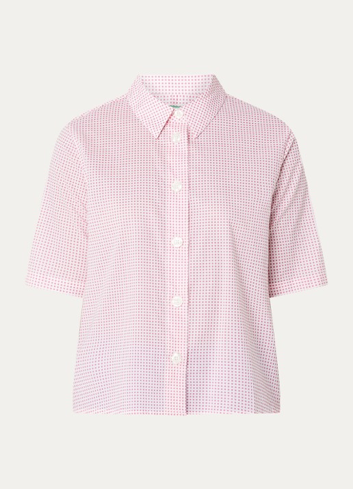 Benetton Blouse met print - voorkant 3 fuchsia