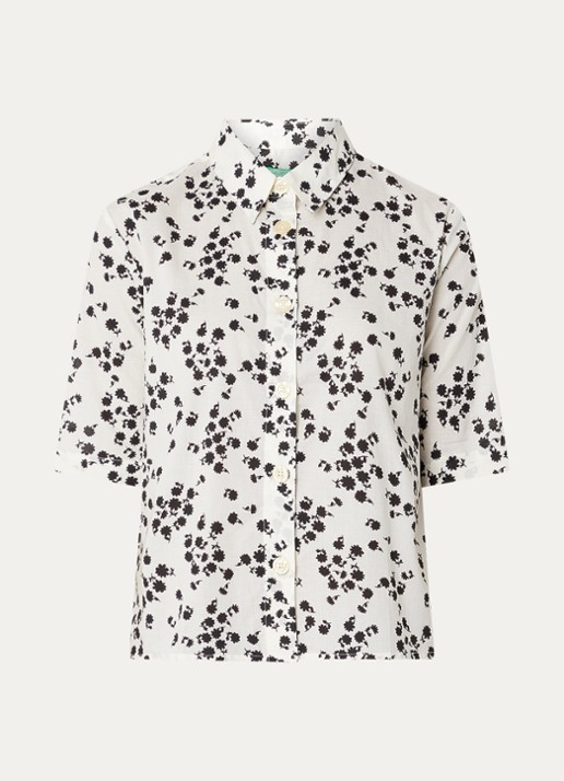 Benetton Blouse met print - voorkant 2 zwart