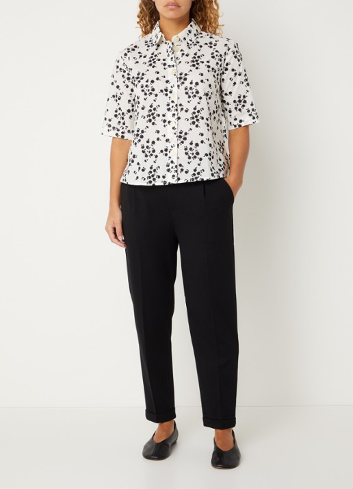 Benetton Blouse met print - voorkant 3 zwart