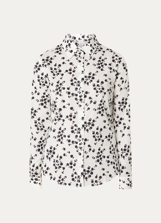Benetton Blouse met print - voorkant 2 zwart