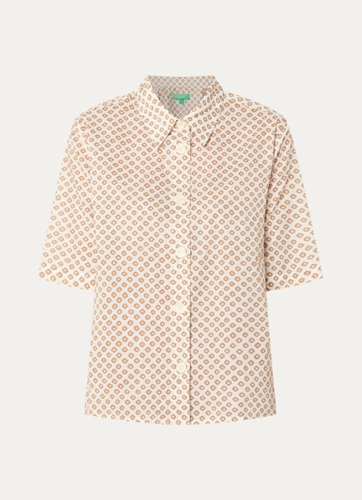 Benetton Blouse met print - voorkant groen