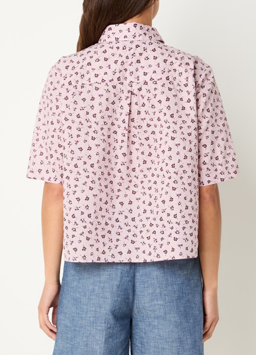 Benetton Blouse met print - achterkant oudroze