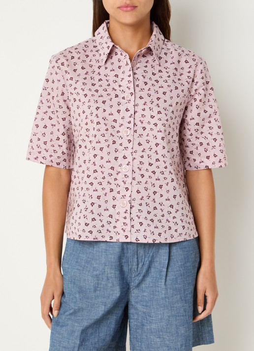 Benetton Blouse met print - detail 2 oudroze